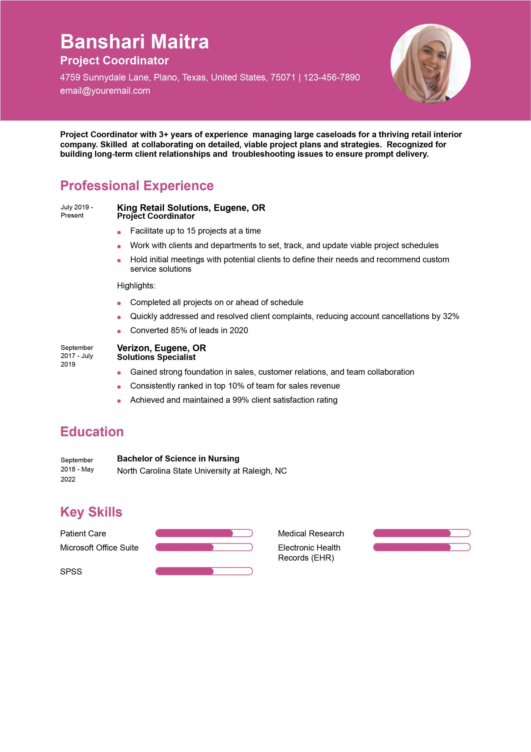 Project Coordinator Resume Examples and Templates for 2024