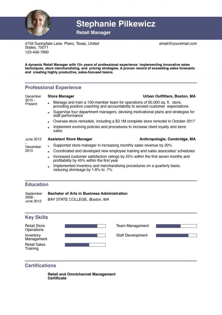 Retail Manager Resume Example 2024 (& Tips to Ace Yours!)