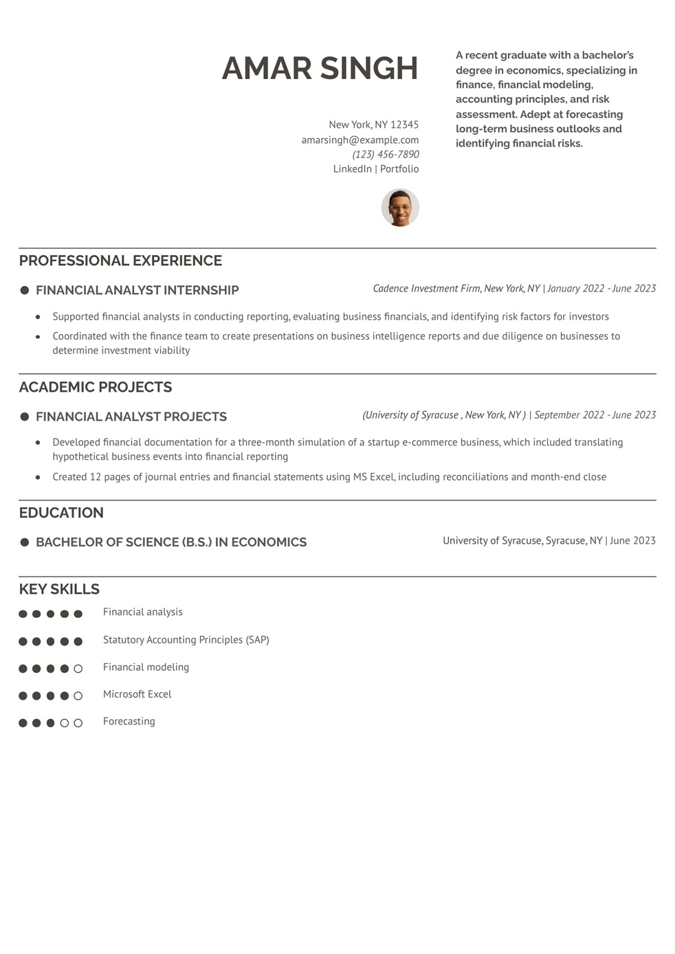 Student Resume Example