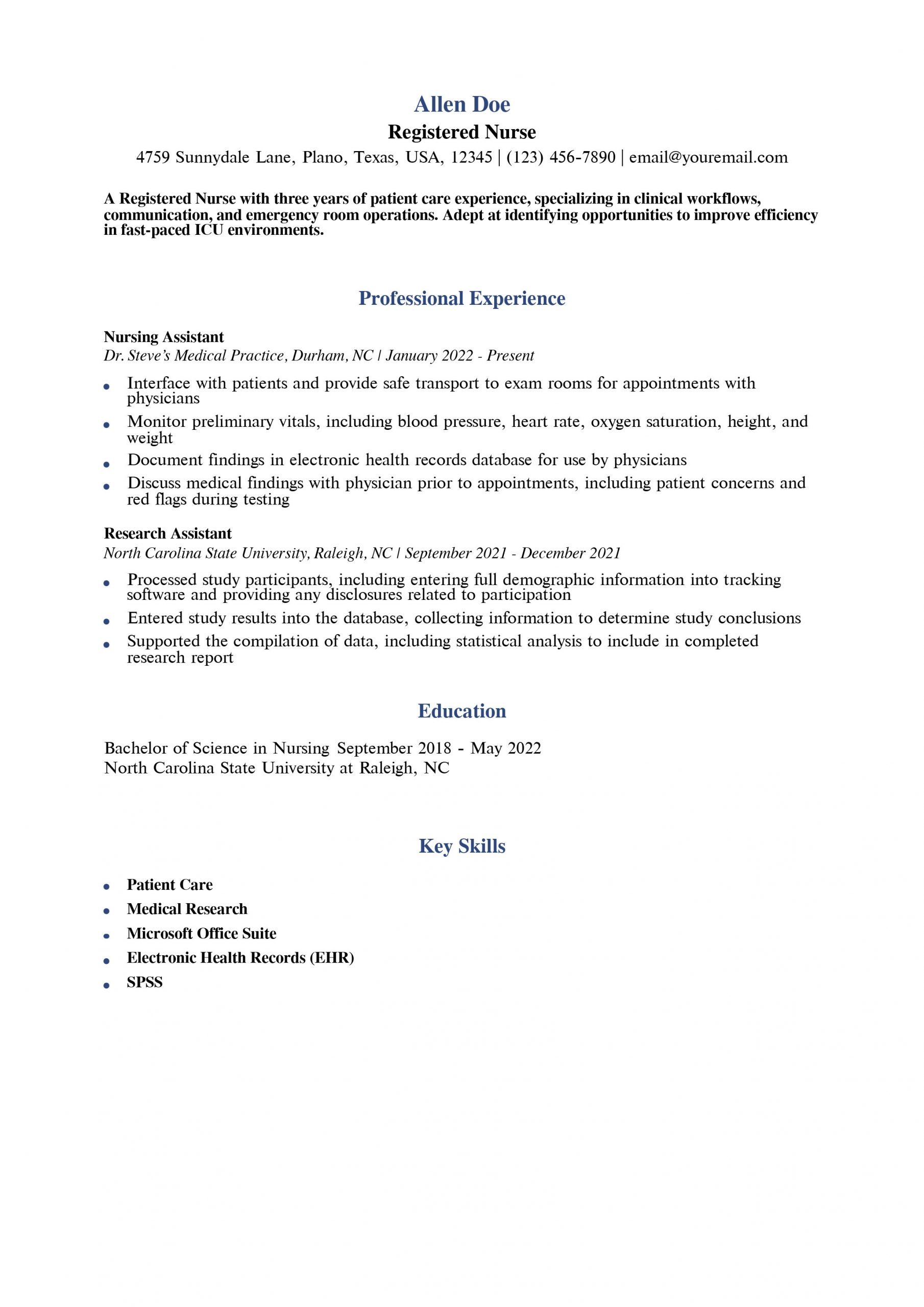 New Grad Nursing Resume Examples and Templates for 2024