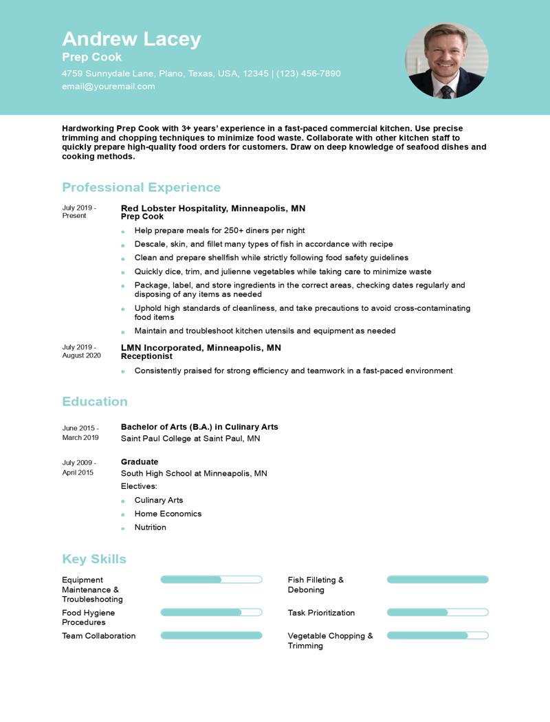Prep Cook Resume Examples and Templates for 2024