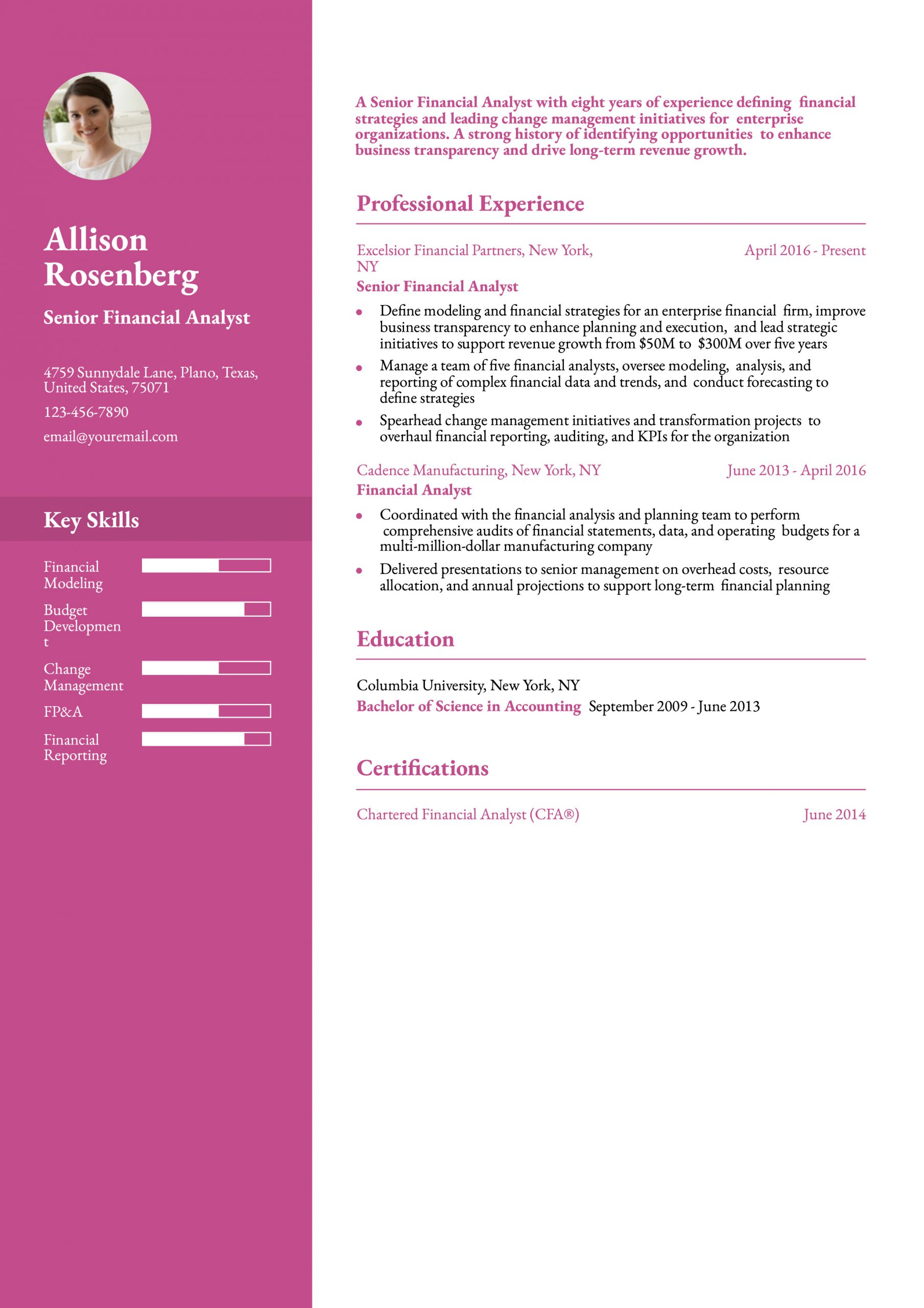Senior Financial Analyst Resume Examples and Templates for 2024