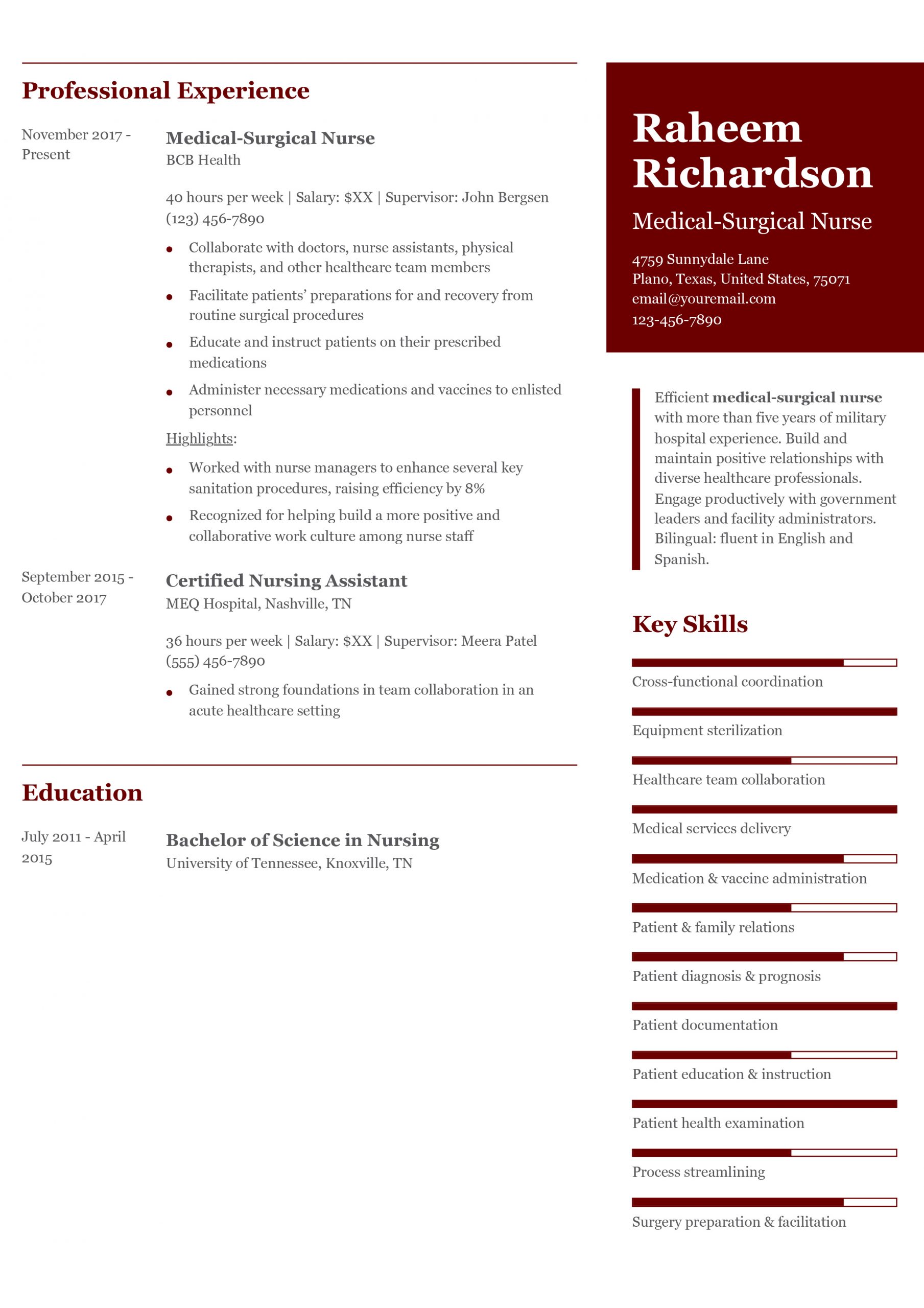 Military Nurse Resume Examples and Templates for 2024