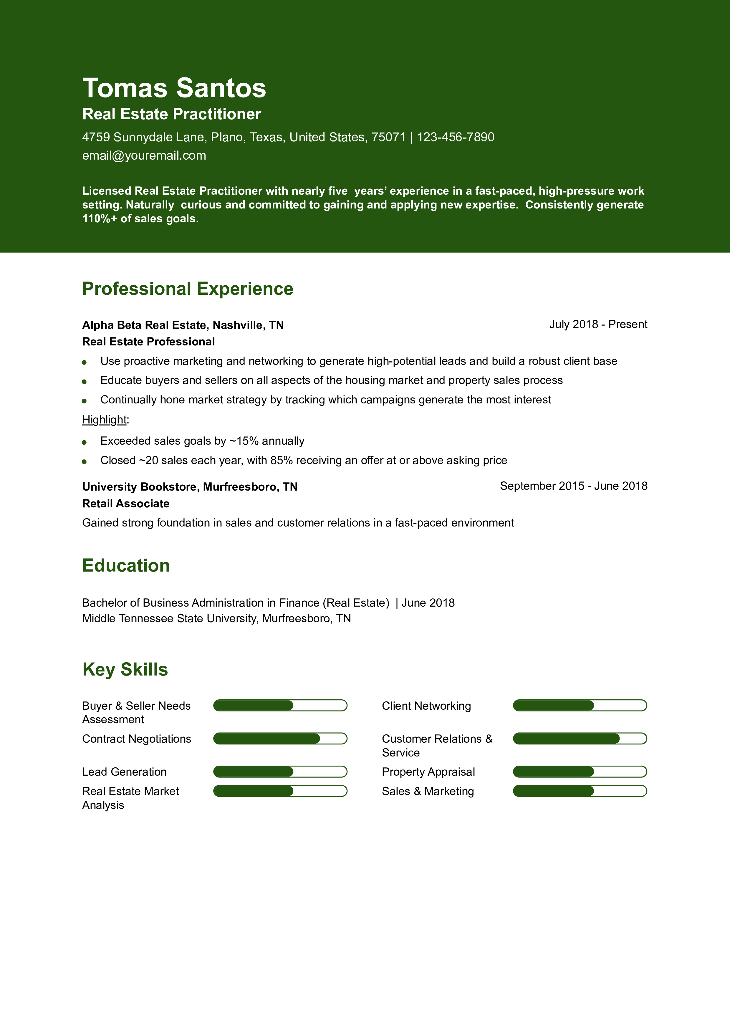 9 Real Estate Agent Resume Examples and Templates for 2024