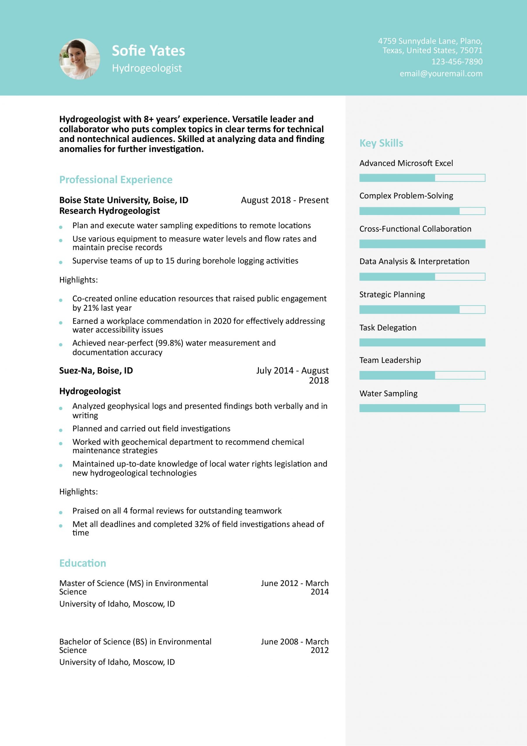 Science Resume Examples and Templates for 2024