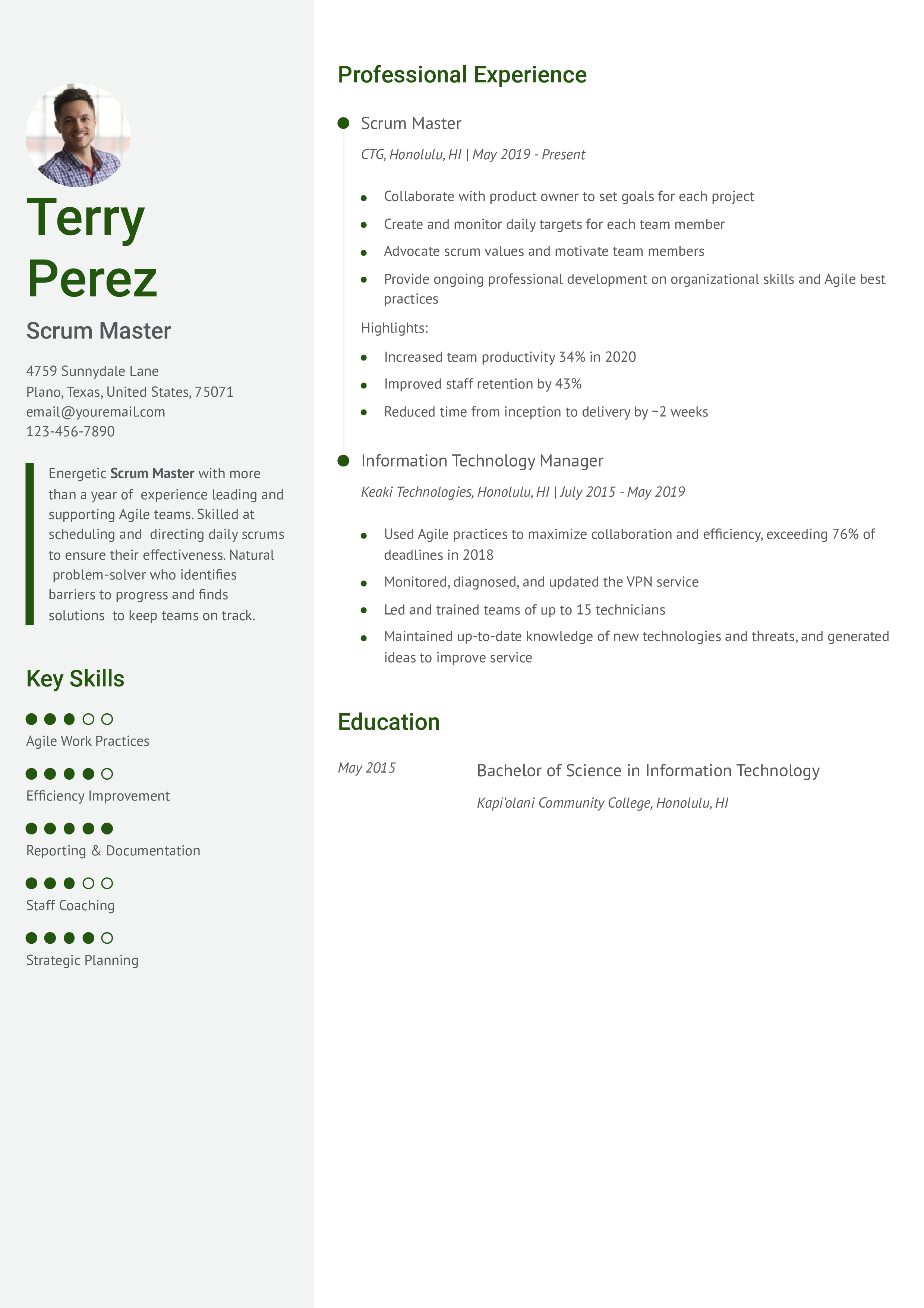 Scrum Master Resume Examples and Templates for 2024