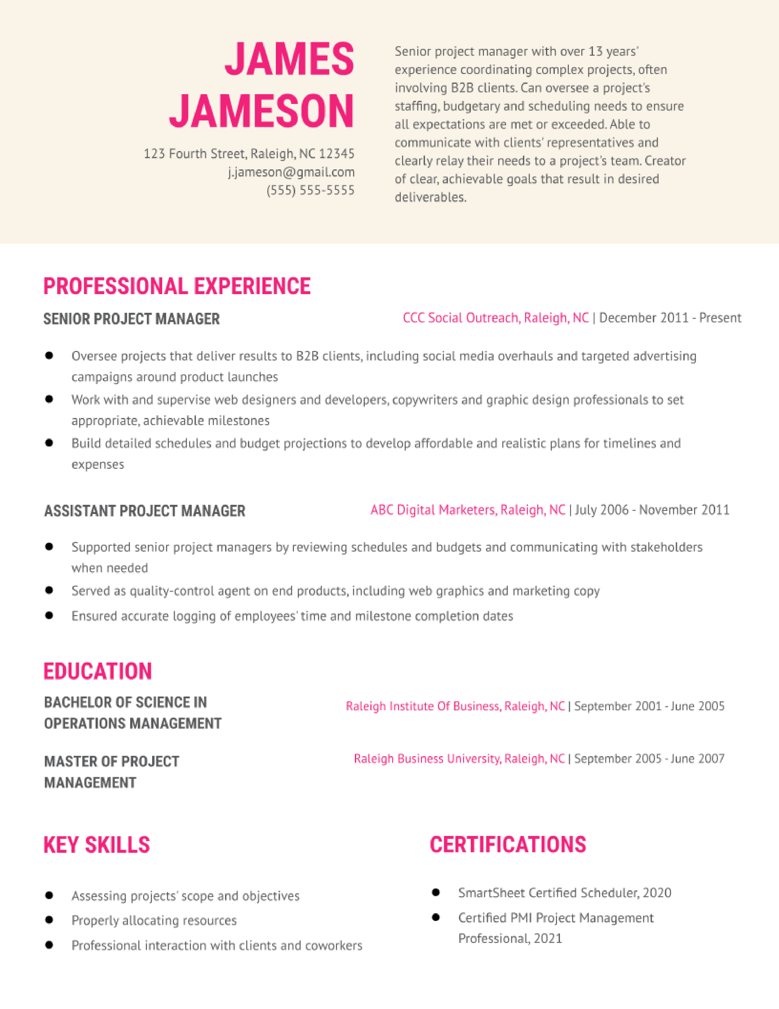 Senior Project Manager Resume Examples and Templates for 2024