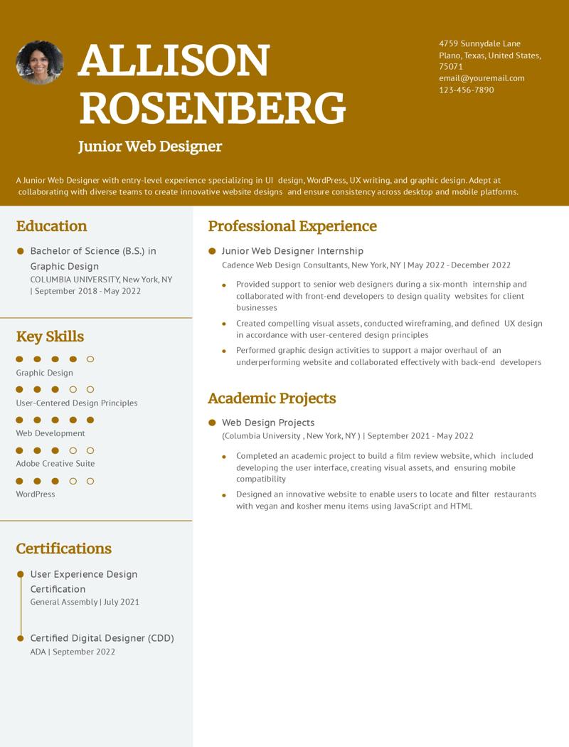 Web Designer Resume Examples and Templates in 2024