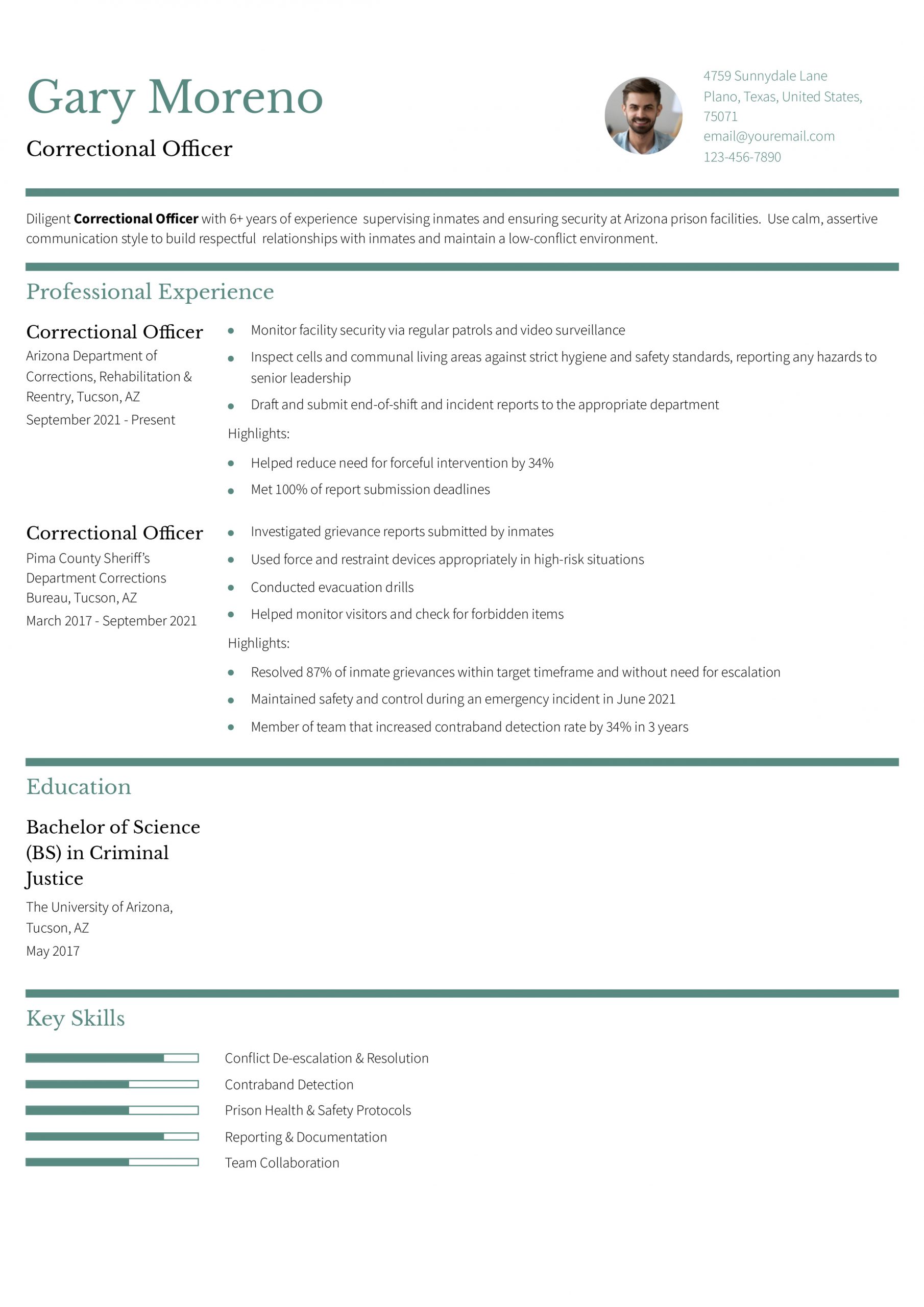 Correctional Officer Resume Examples and Templates for 2024