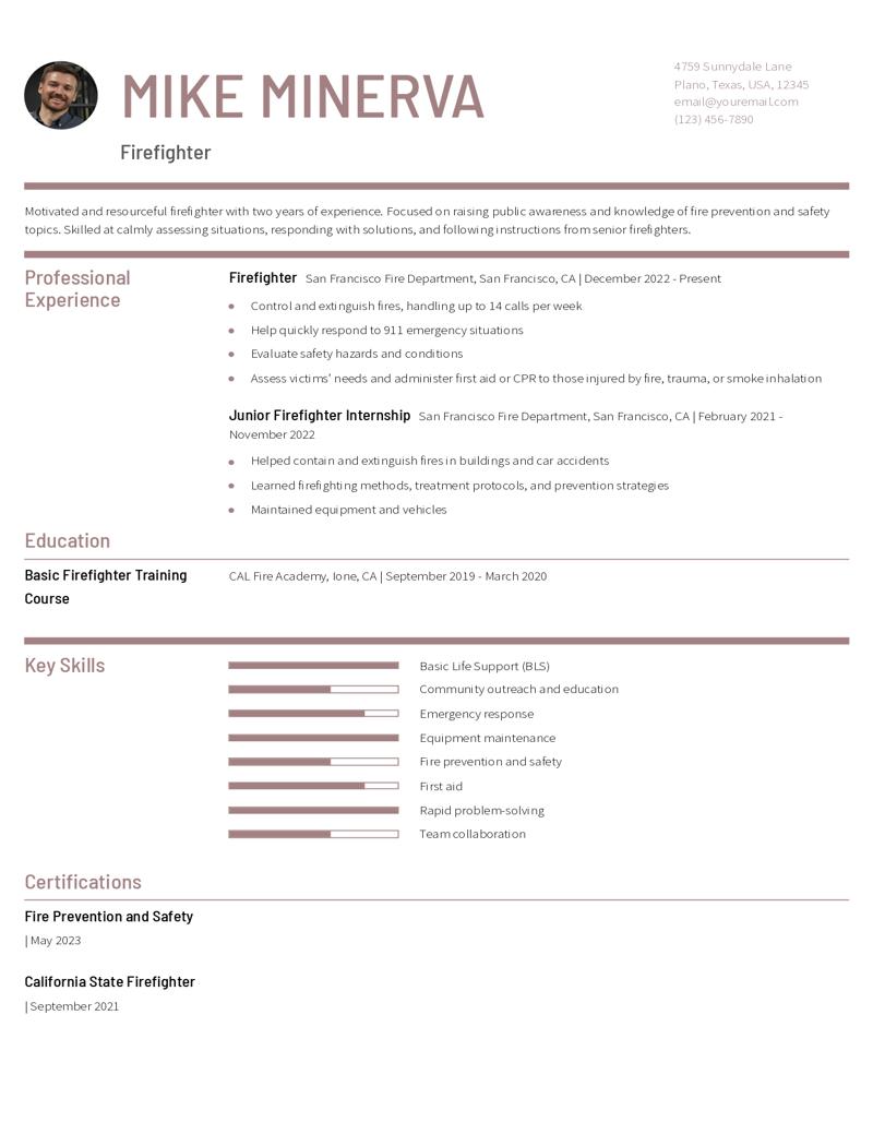 Firefighter Resume Examples and Templates for 2024