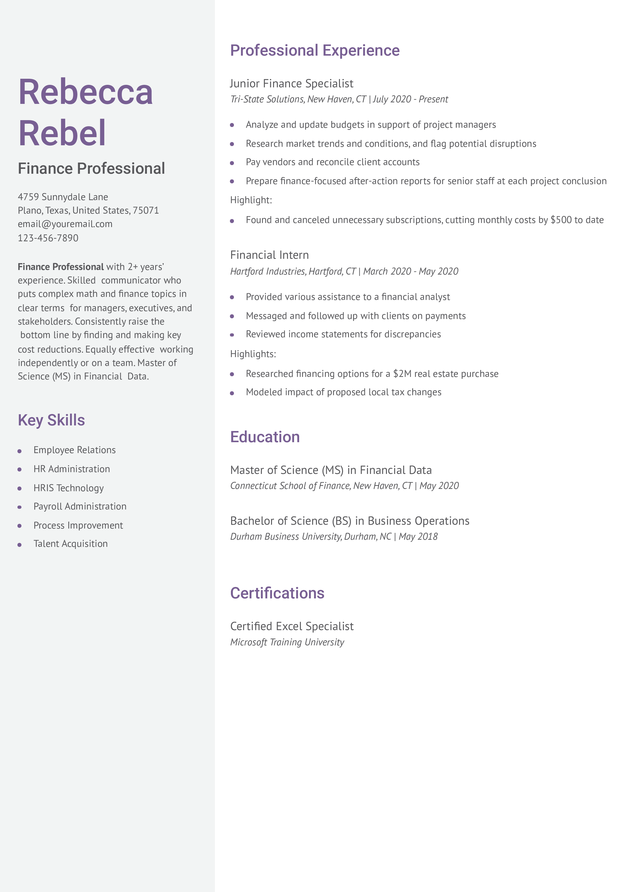 Finance Resume Examples and Templates for 2024