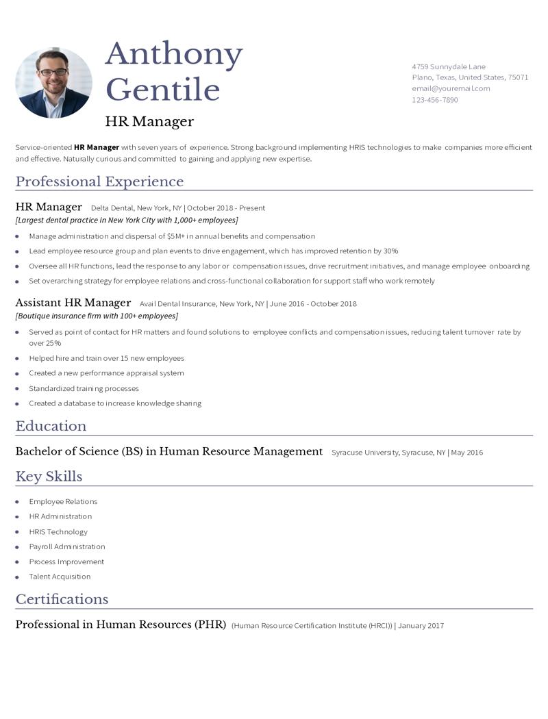 Human Resources Manager Resume Examples and Templates for 2024