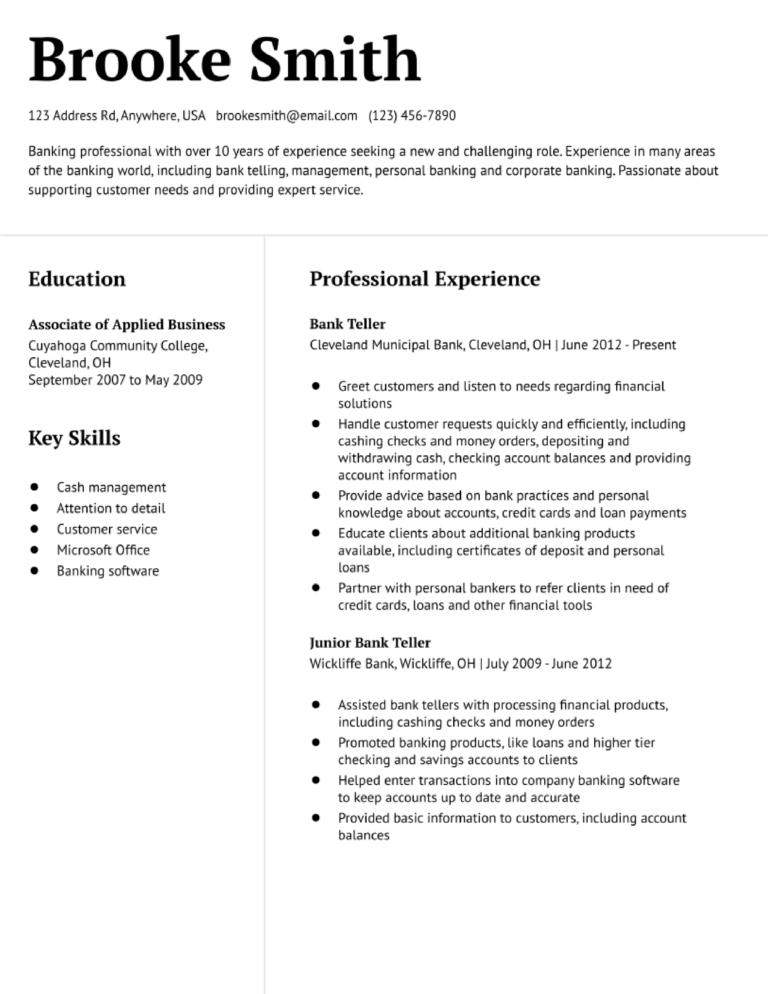 Bank Teller Resume Examples And Templates For 2024 ResumeBuilder