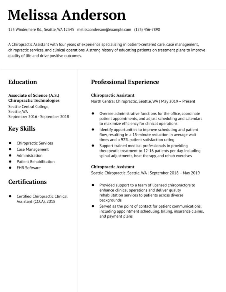 chiropractic assistant cover letter job