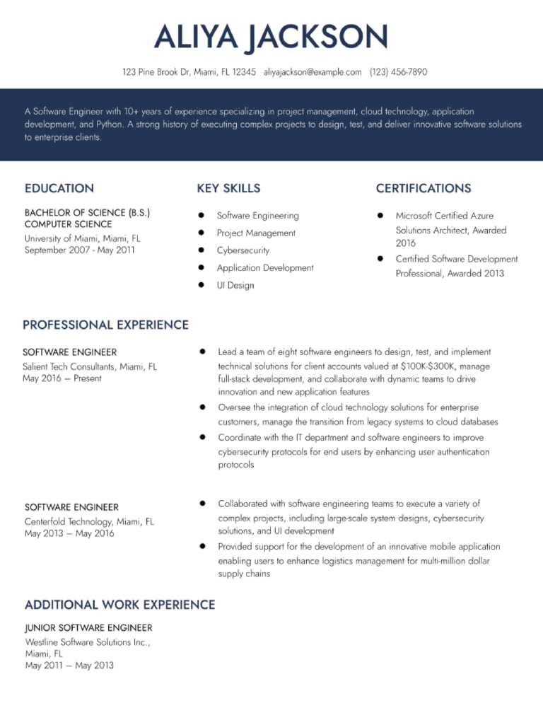 resume examples of google software engineer