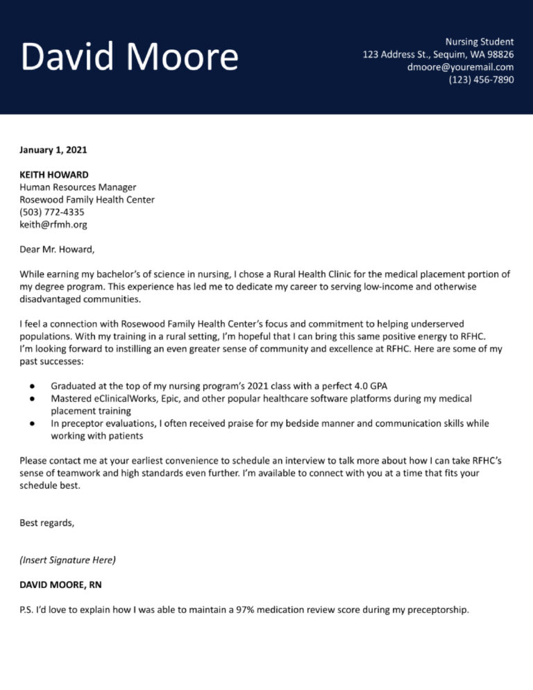 Nurse Grad Cover Letter Examples And Templates For 2024