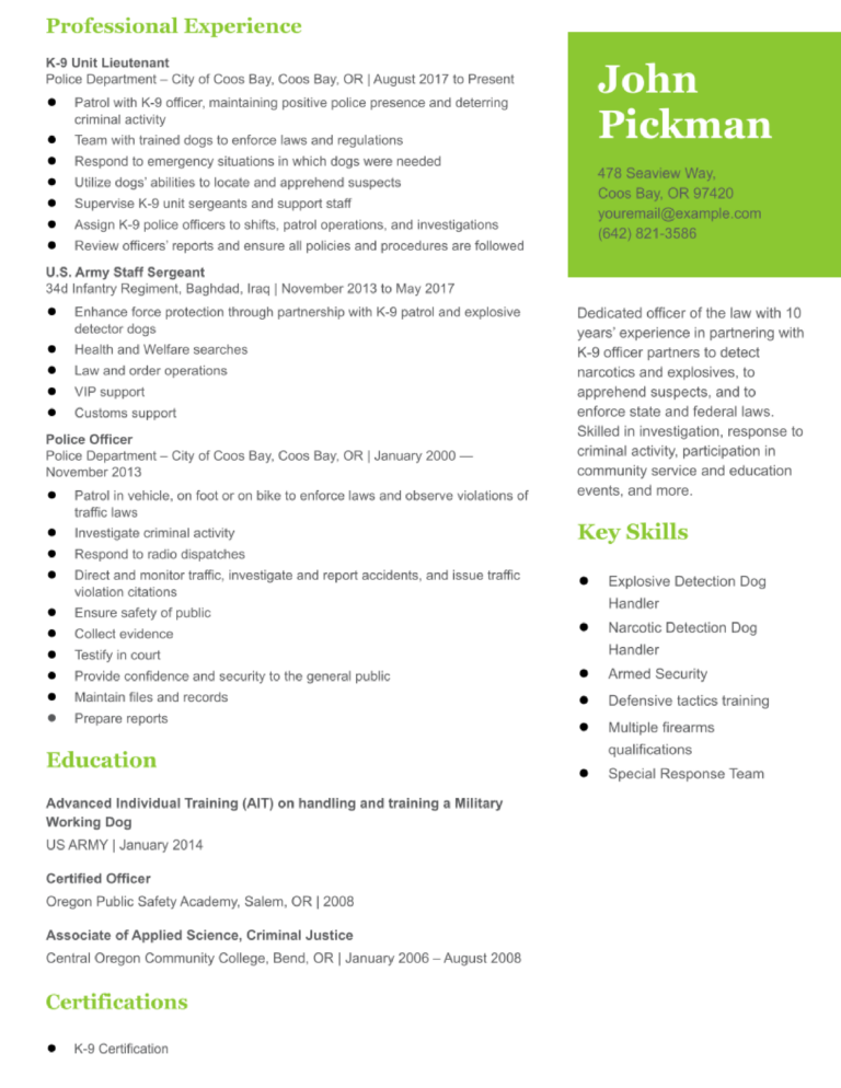 Police Officer Resume Examples And Templates For 2024 ResumeBuilder Com   Police Officer Resume Examples And Templates Banner Image 768x994 