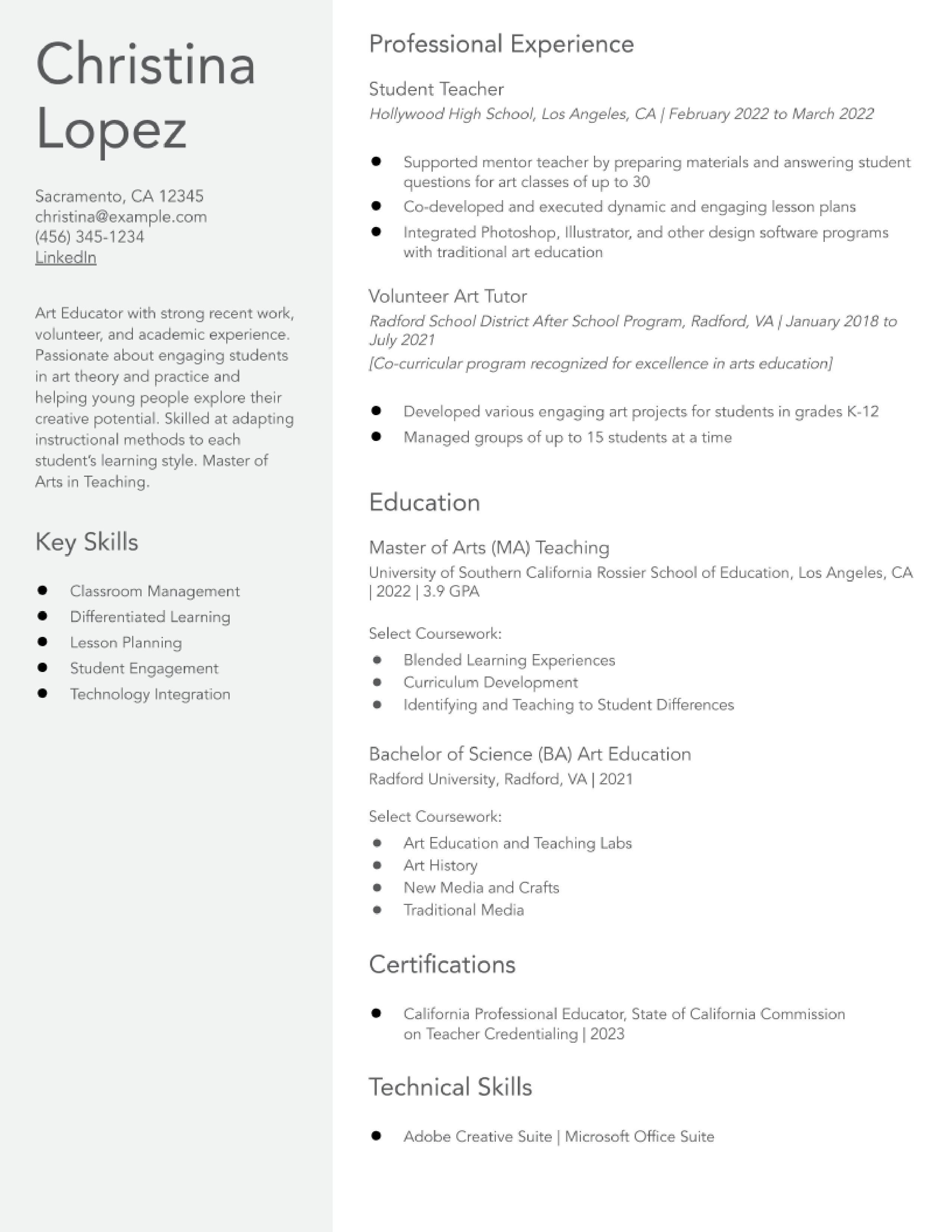 Education Resume Examples and Templates for 2024