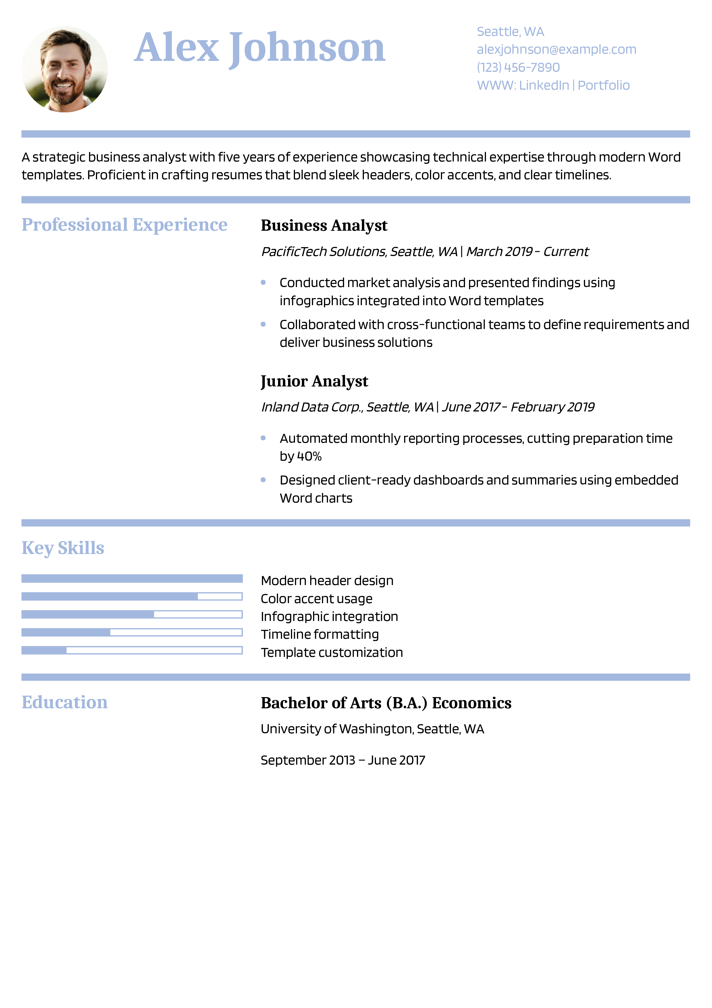 Modern Word Resume Template Resume Example