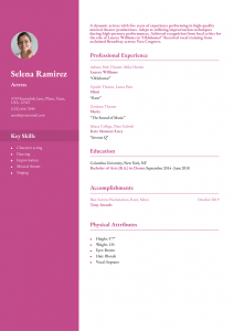 Actor_Actress Resume Examples Entry Level