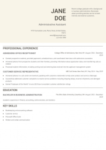 Administrative Assistant Resume Examples Entry Level