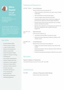 Aircraft Mechanic Resume Examples Senior-Level