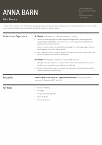 Artist Resume Examples Senior-Level