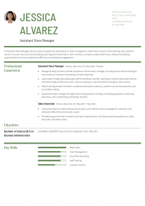 Assistant Store Manager Resume Examples Mid-Career