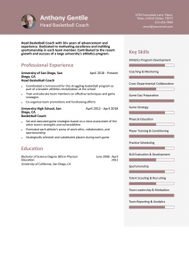 Basketball Coach Resume Examples Senior-Level