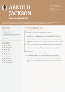 Business Administrator Resume Examples Entry Level