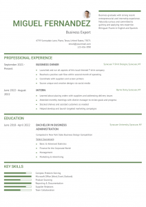 Business Resume Examples Entry Level