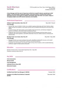 Case Manager Resume Examples Mid-Career