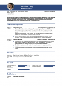 Catering Resume Examples Senior-Level