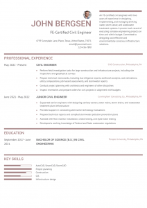 Civil Engineering Resume Examples Entry Level