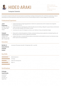 Computer Science Resume Examples Entry Level