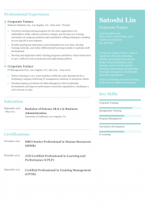 Corporate Trainer Resume Examples Senior-Level