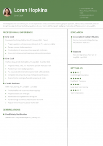 Culinary Resume Examples Entry Level