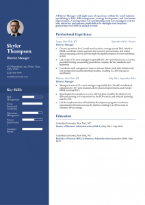 District Manager Resume Examples Mid-Career