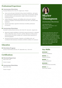 Electrician Resume Examples Mid-Career