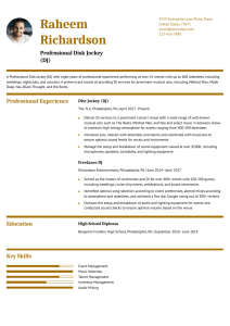 Entertainment Resume Examples Entry Level