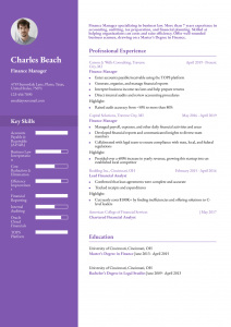 Finance Manager Resume Examples Mid-Career