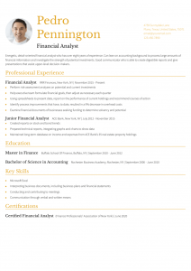 Financial Analyst Resume Examples Mid-Career