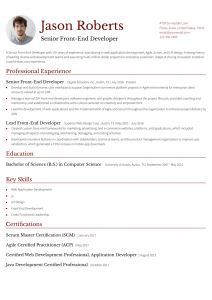 Front-End Developer Resume Examples Senior-Level