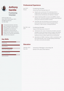 Fundraising Volunteer Resume Examples Mid-Career