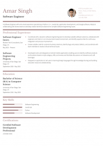 Google Software Engineer Resume Examples Entry Level