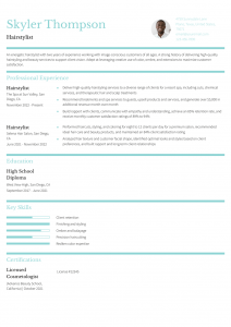 Hairstylist Resume Examples Entry Level