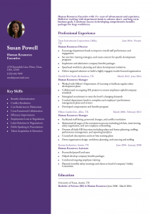 Human Resources Resume Examples Senior-Level