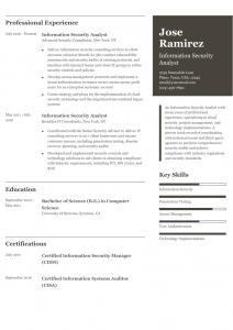 Information Security Analyst Resume Examples Senior-Level