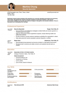 Law Enforcement Resume Examples Entry Level