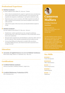 Medical Assistant Resume Examples Mid-Career